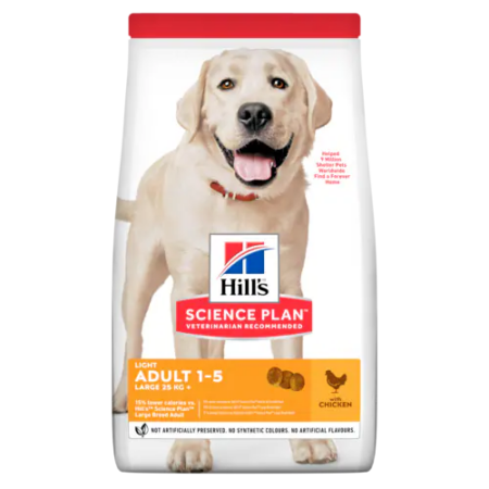Hill's Canine Adult Light - Science Plan - Large Breed - Chicken - voorkant verpakking