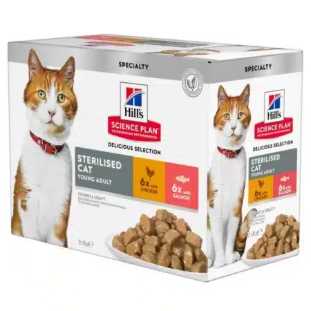Hill's Feline Young Adult Sterilised - Sp - Multipack Chicken & Salmon - 12 X 85 Gr